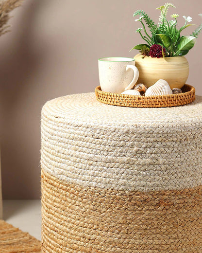Handcrafted Jute Pouffes for Natural Living Room Decor