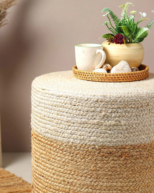 Handcrafted Jute Pouffes for Natural Living Room Decor