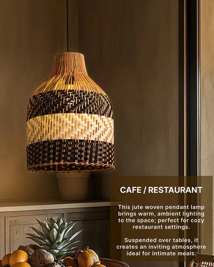 Rustic Rattan Hanging Lamp for Living Room and Bedroom