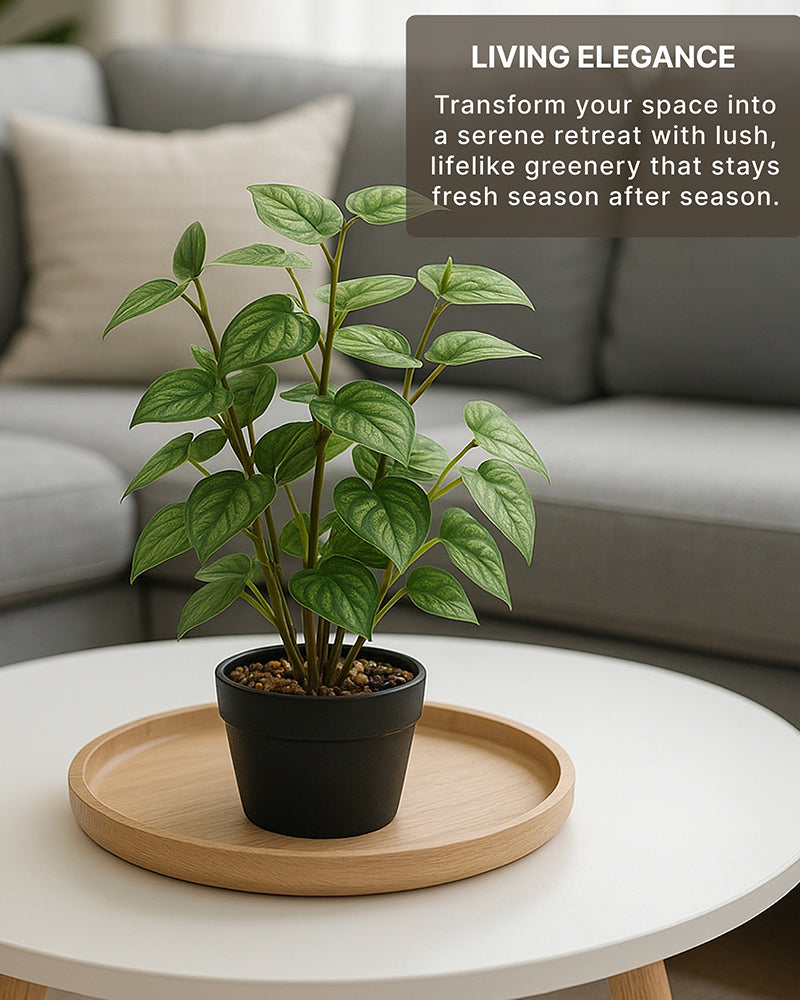 Lifelike Artificial Green Plant with Pot for Living Room and Table Decor