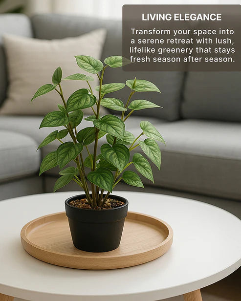 Lifelike Artificial Green Plant with Pot for Living Room and Table Decor