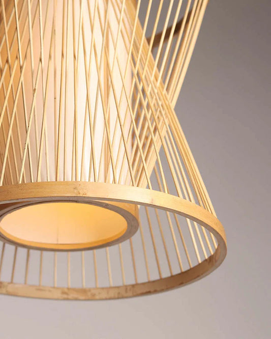 Natural Bamboo Ceiling Lamp for Dining Space and Home
