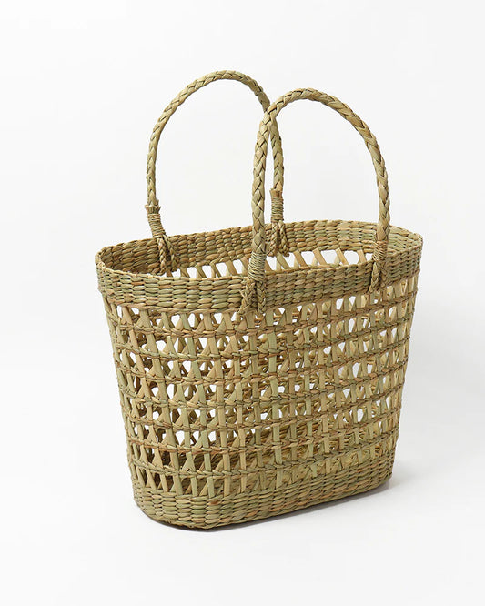 Handmade Seagrass Shopping Basket (Jali)