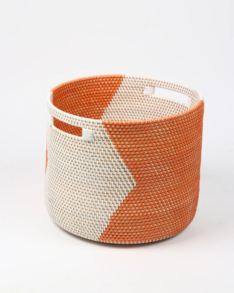 Handwoven Rattan Basket for Laundry and Everyday Storage