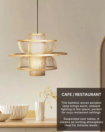 Minimalist Bamboo Ceiling Lamp for Hall and Living Area