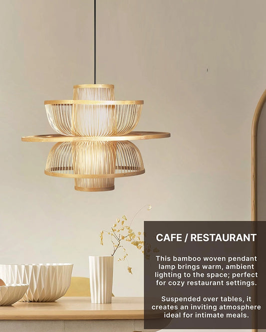 Minimalist Bamboo Ceiling Lamp for Hall and Living Area