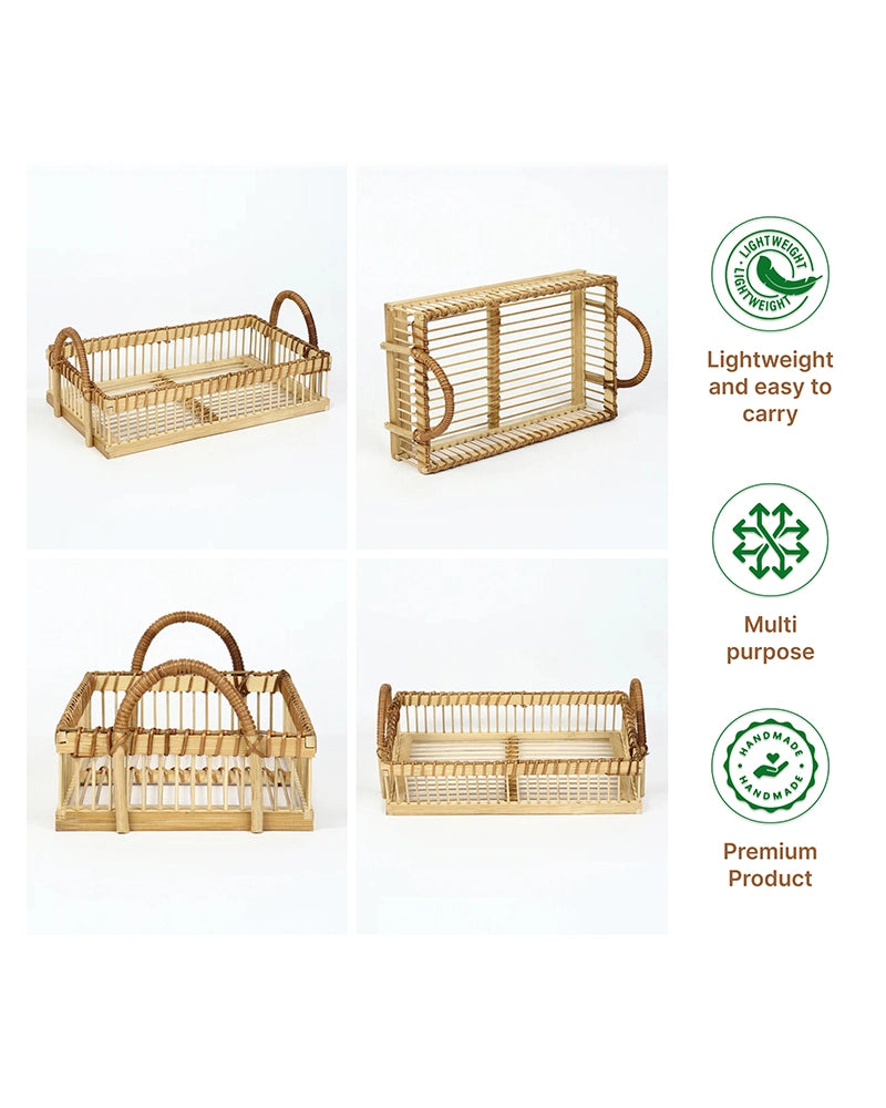 Eco-Friendly Bamboo Serving Tray for Gifts, Snacks, and Home Styling