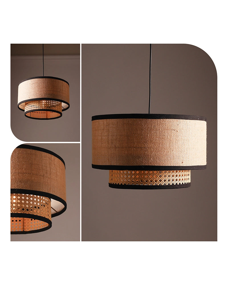 Cane Cylinder Ceiling Lamp for Living Room Bedroom & Balcony