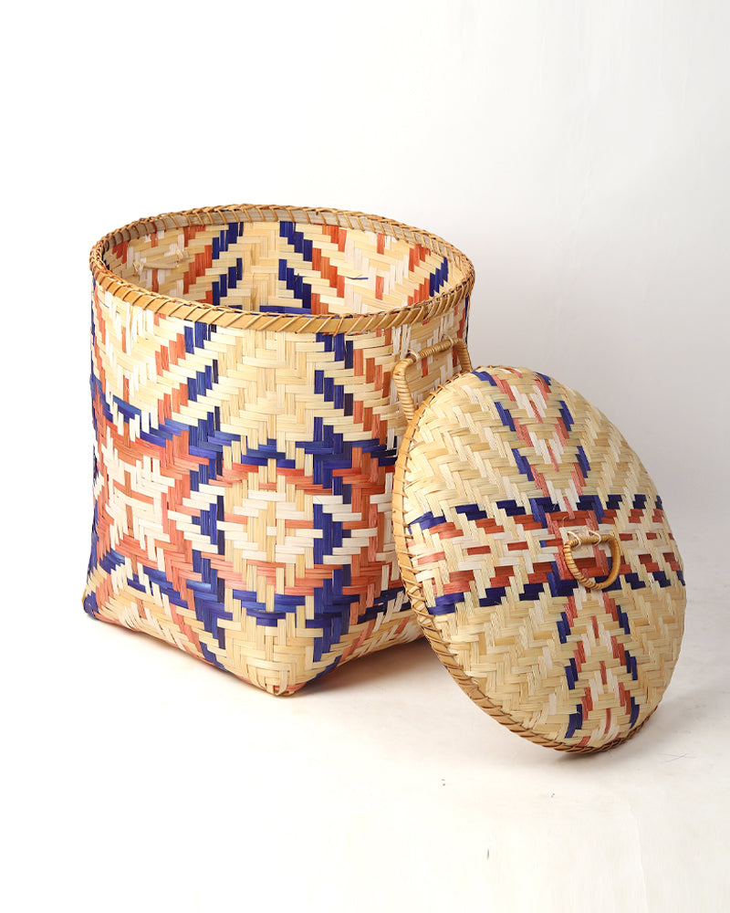 Bamboo Multi Storage Basket | Wicker Laundry Basket With Lid