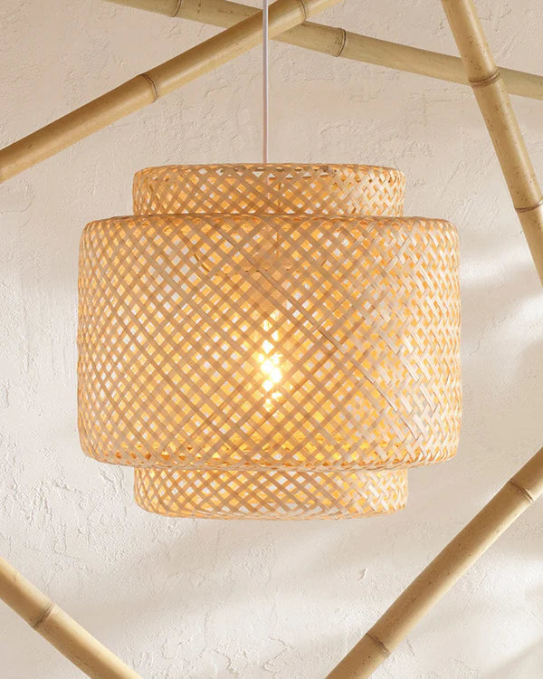 Artistic Bamboo Hanging Light for Living Space and Dining Area