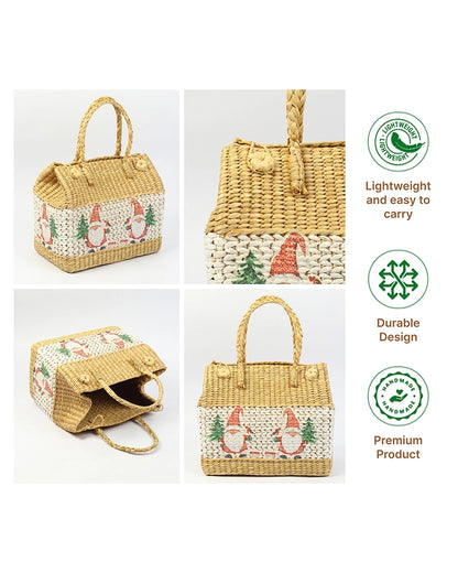 Handwoven Seagrass Picnic Basket for Outdoor and Family Gatherings