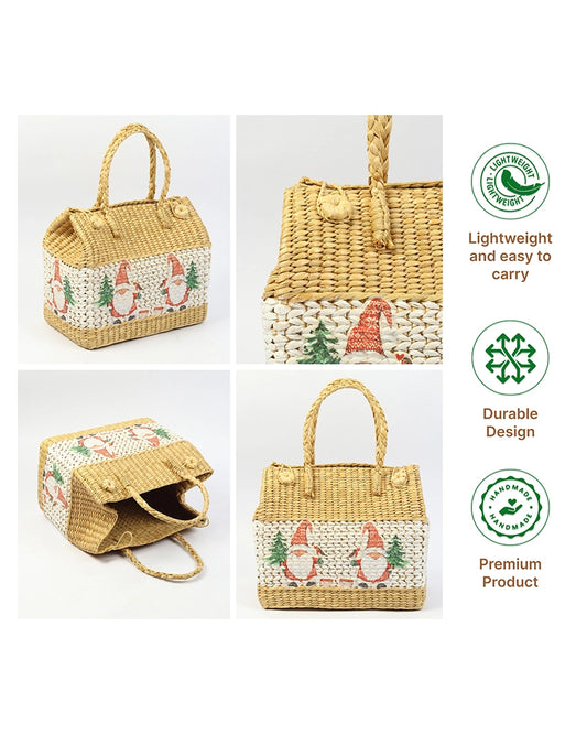 Handwoven Seagrass Picnic Basket for Outdoor and Family Gatherings