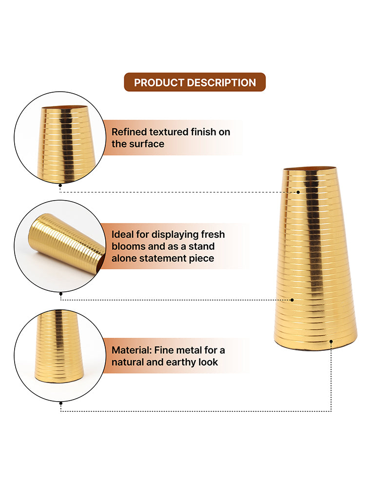 Durable Metal Flower Vase for Bedroom Balcony Office and Tabletop Display