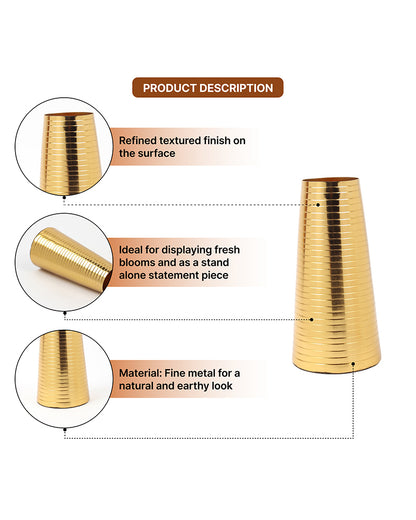 Durable Metal Flower Vase for Bedroom Balcony Office and Tabletop Display