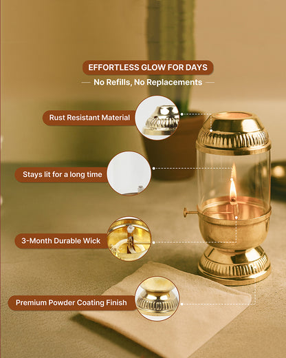 Premium Brass Akhand Diya for Pooja and Festive Worship