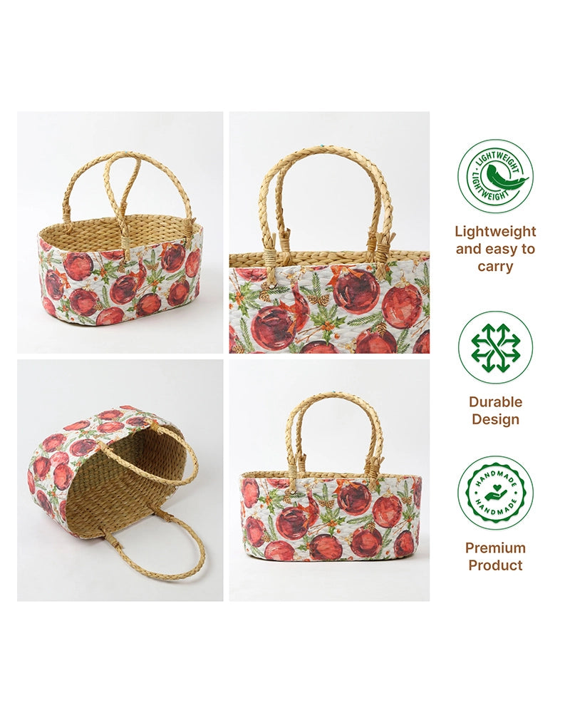 Eco-Friendly Gift Hamper Basket for Home, Festive Gifting, and Fruits