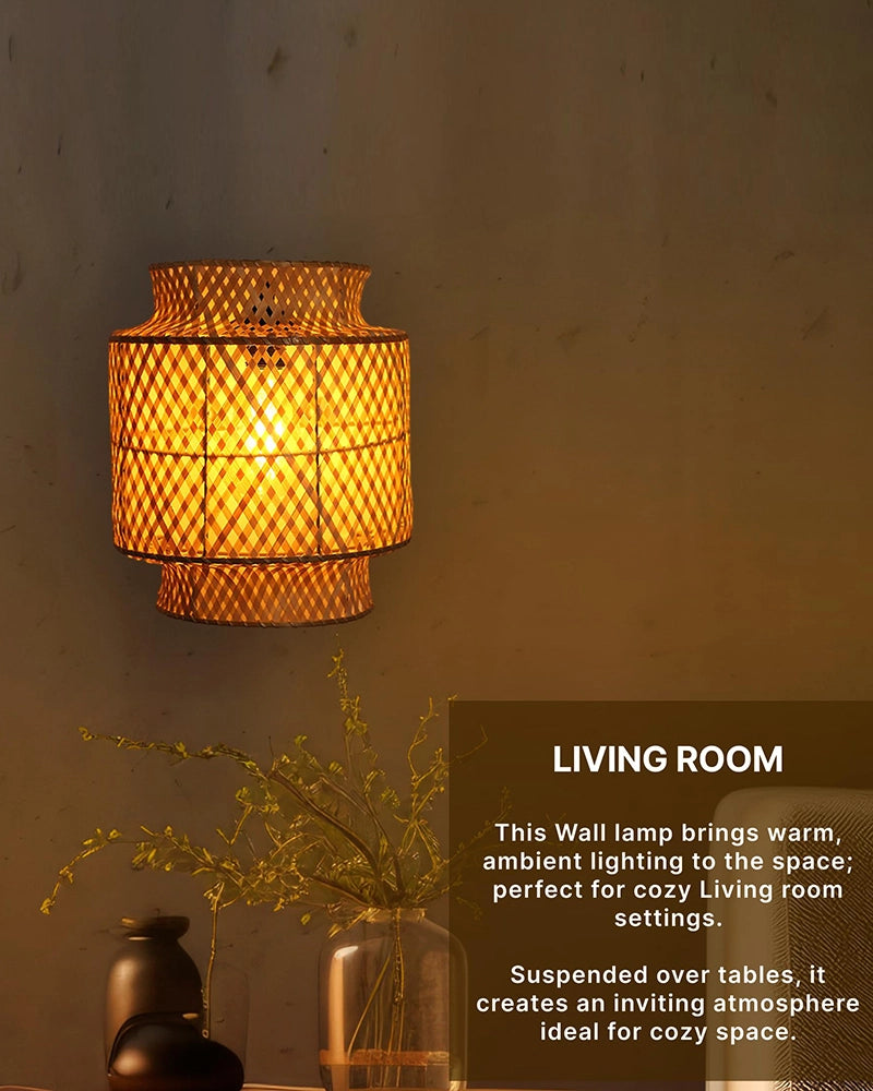 Bamboo Wall Lamp for Balcony and Living Room