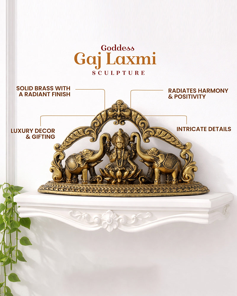 Decorative Laxmi Ji Brass Figurine for Pooja Room and Home Worship