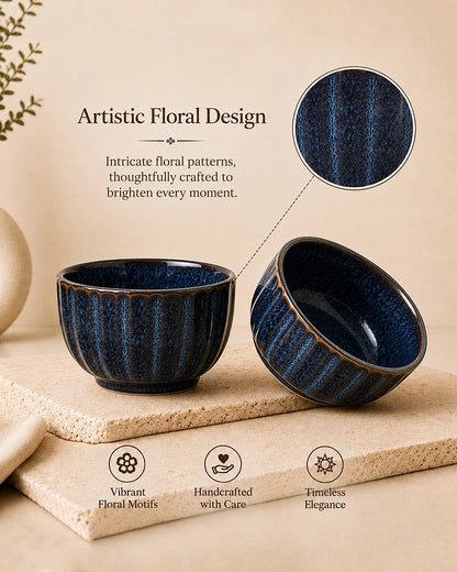 Ceramic Serving Bowl Set for Snacks & Gifting, Set of 2