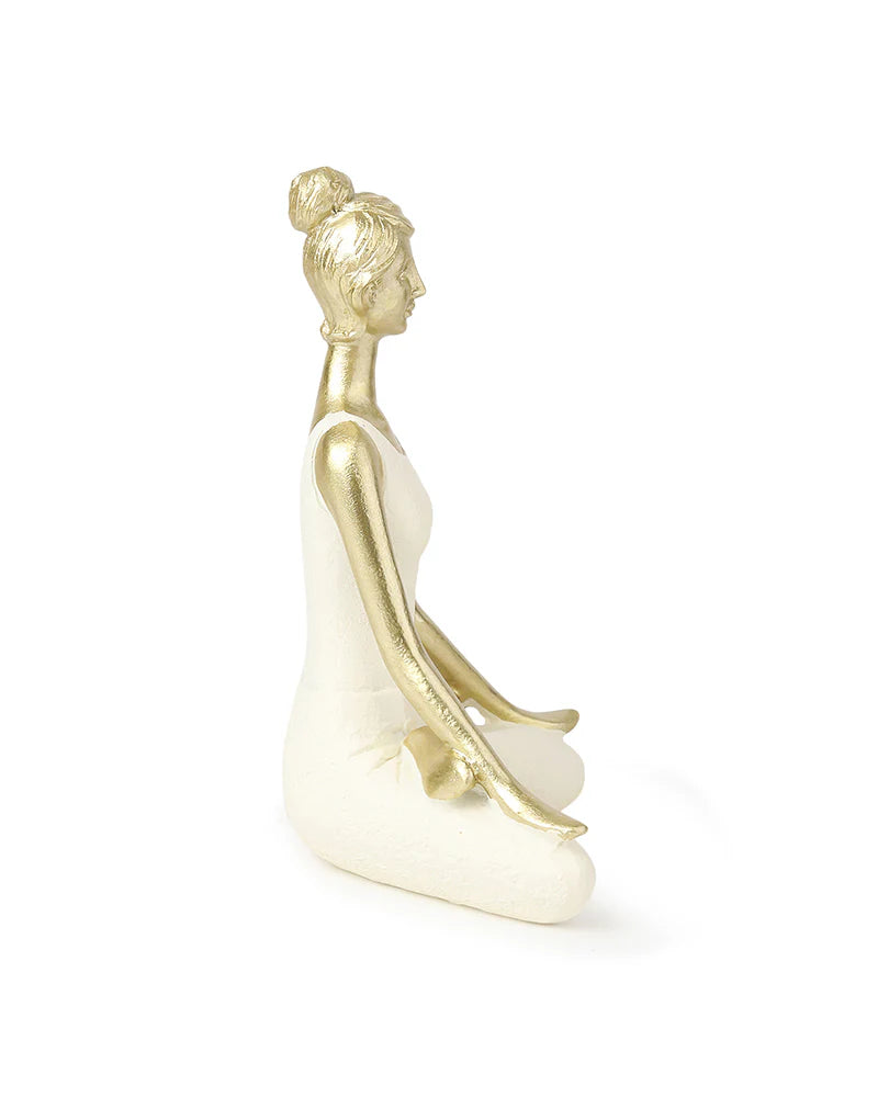 Polypropylene Yoga Women Statue for Tabletop Decor and Housewarming