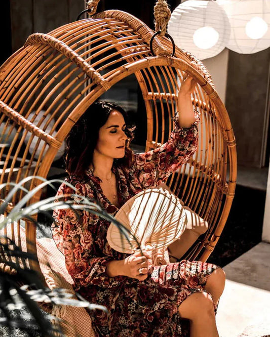 Natural Bamboo Swings for Relaxed Outdoor Seating