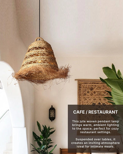 Stylish Seagrass Ceiling Light for Living Space and Dining Area