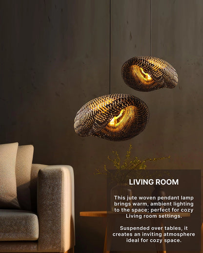 Natural Bamboo Hanging Light for Study Room and Living Room