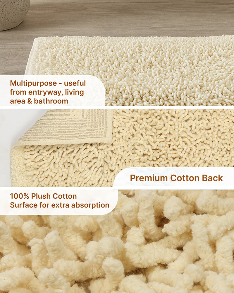 Elegant Cotton Bath Mat for Bathroom Door and Modern Home Decor