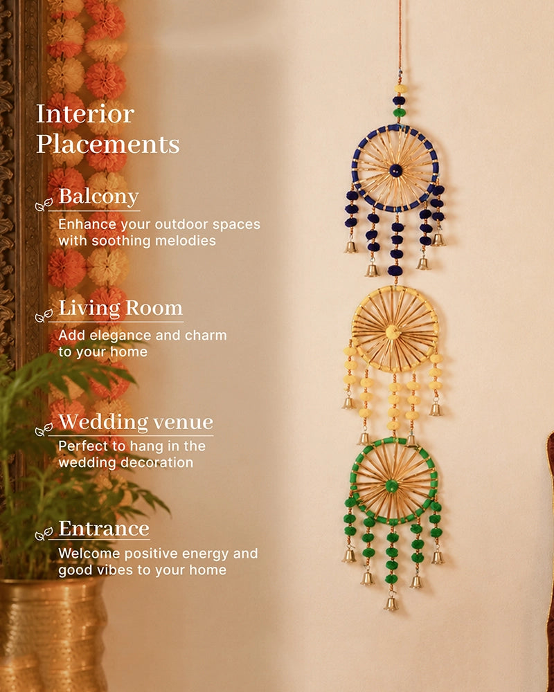 Handcrafted Dream Catcher Wall Hanging with Bells for Door and Festive Décor