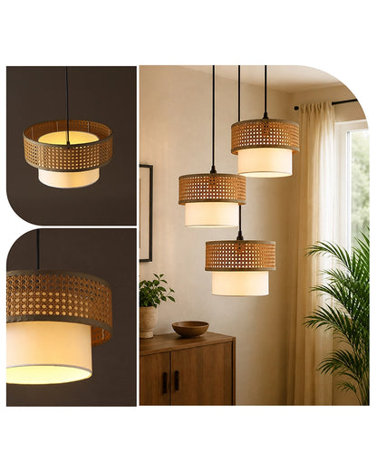 Decorative Rattan Pendant Ceiling Lamp for Living Room, Bedroom and Home