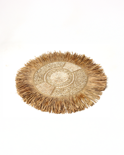 Earthy Raffia Wall Decor Piece for Sofa Backdrop Styling