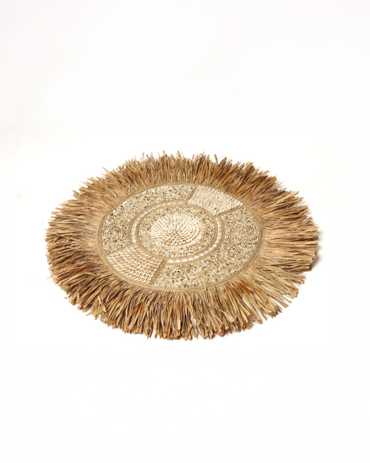 Earthy Raffia Wall Decor Piece for Sofa Backdrop Styling
