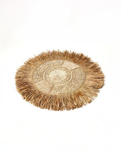 Earthy Raffia Wall Decor Piece for Sofa Backdrop Styling