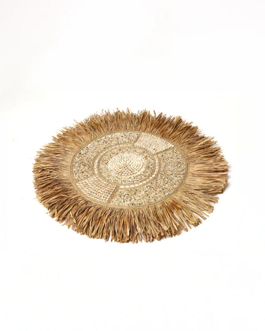 Earthy Raffia Wall Decor Piece for Sofa Backdrop Styling