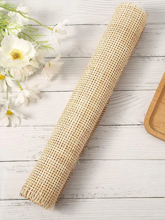 Natural Cane Webbing Roll for Chair, Cabinet, and Crafting Use