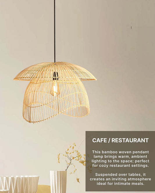 Artistic Bamboo Ceiling Light for Hall and Living Area