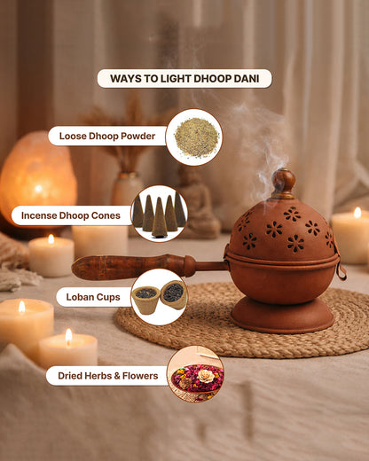 Aarti Metal Dhoop Dani for Pooja Essentials and Daily Worship