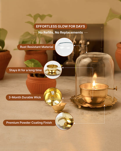 Traditional Akhand Diya for Pooja Room and Mandir Use