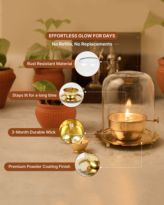 Traditional Akhand Diya for Pooja Room and Mandir Use