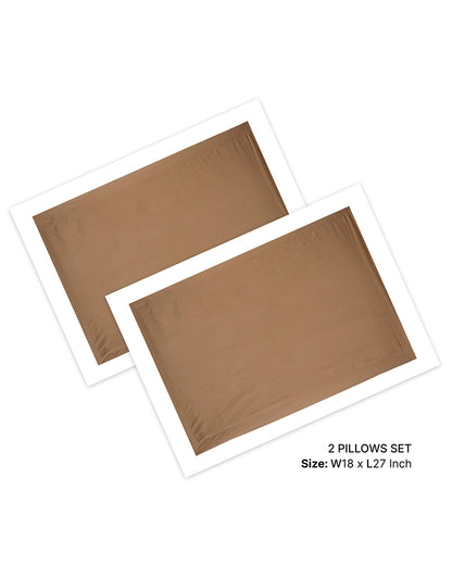Brown King Size Bedsheet Cotton 300 TC Double Bed Sheet with Pillow Covers