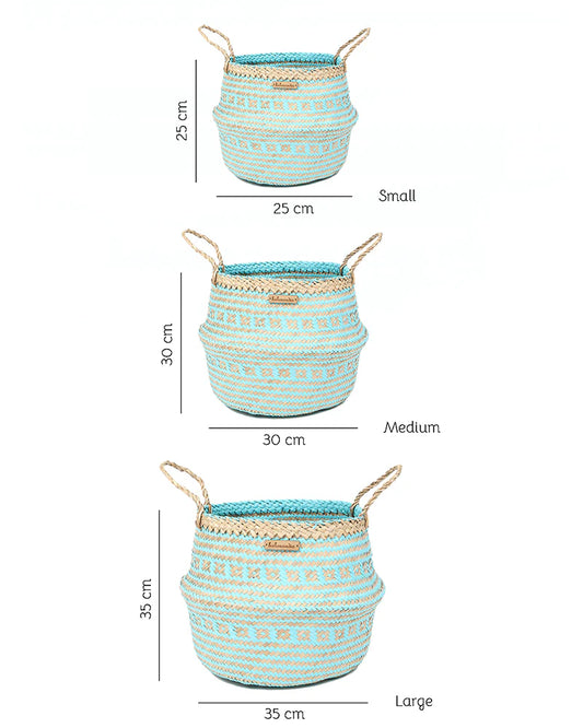 Set of 3 Rustic Belly Planter Basket for Boho-Inspired Interiors
