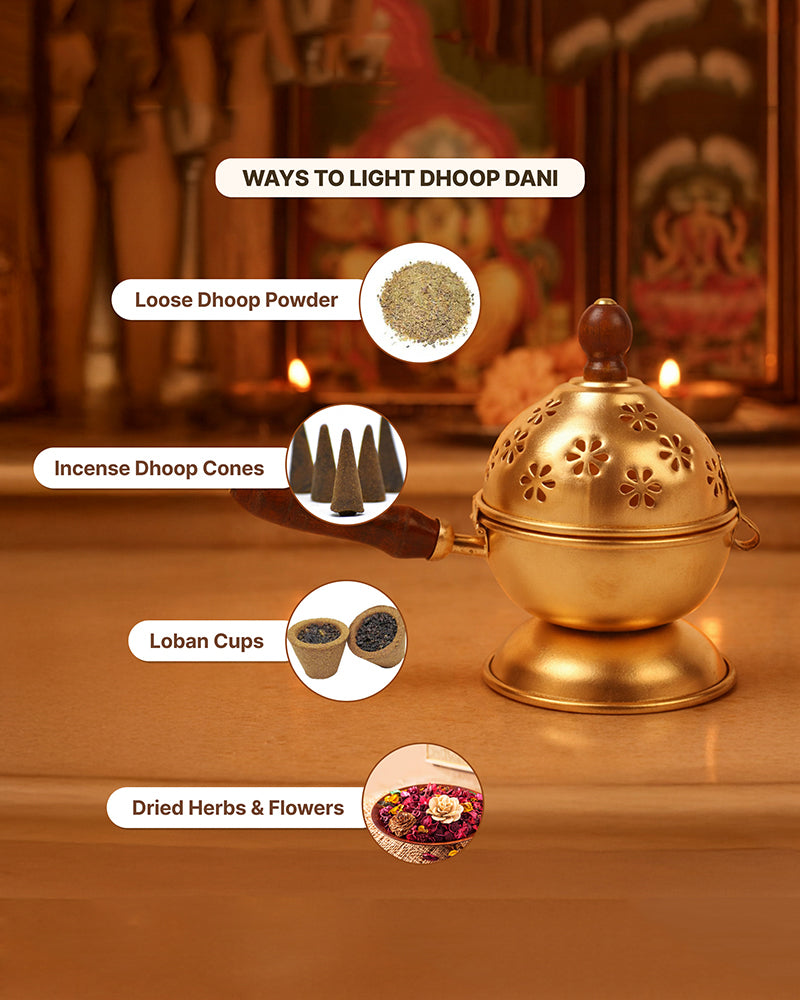 Premium Metal Dhoop Burner for Pooja Room and Home Temple