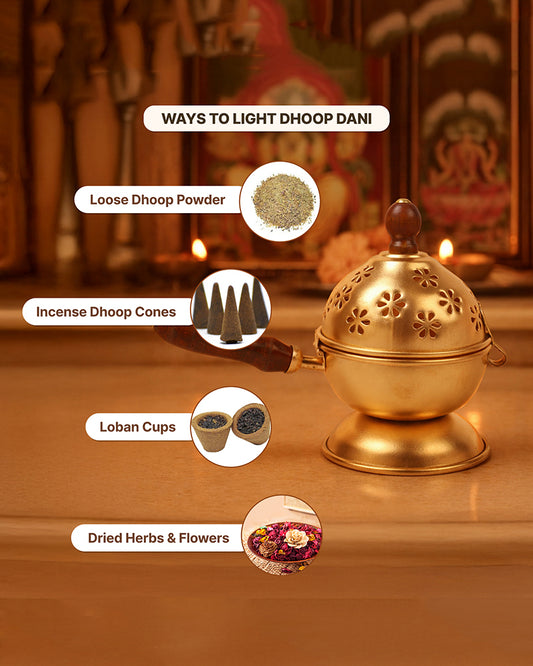 Premium Metal Dhoop Burner for Pooja Room and Home Temple