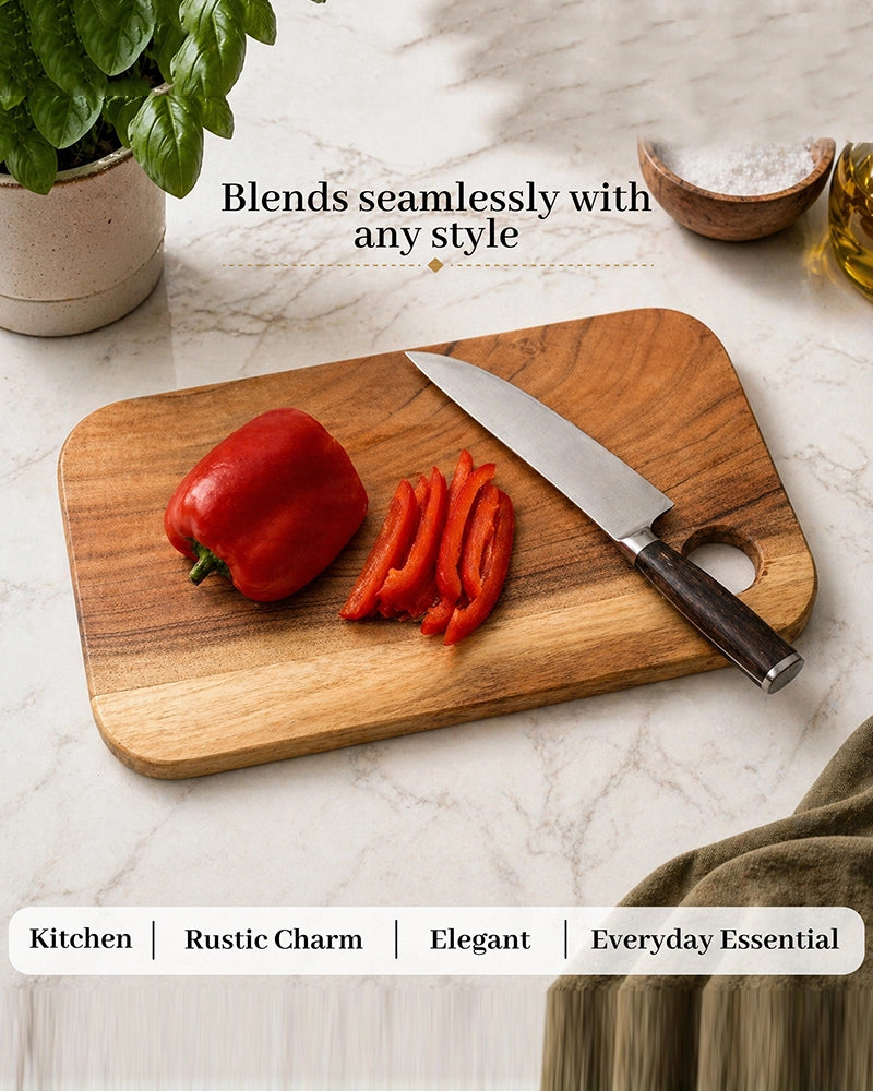 Natural Wood Cutting Board for Vegetables and Fruits