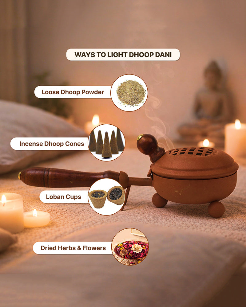 Handcrafted Metal Dhoopdani for Pooja Items and Religious Ceremonies