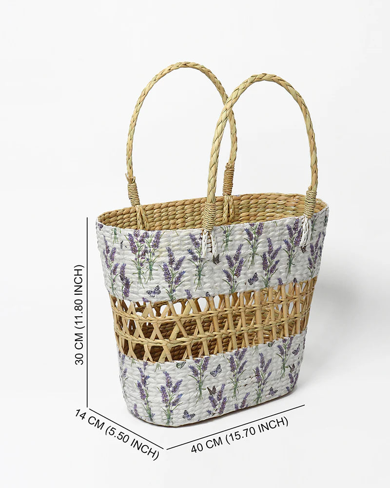Panier tissé à la main en jonc de mer - Jali
