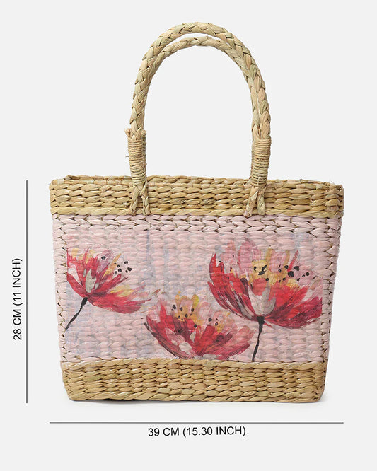 Handwoven Seagrass Shopping Tote Bag