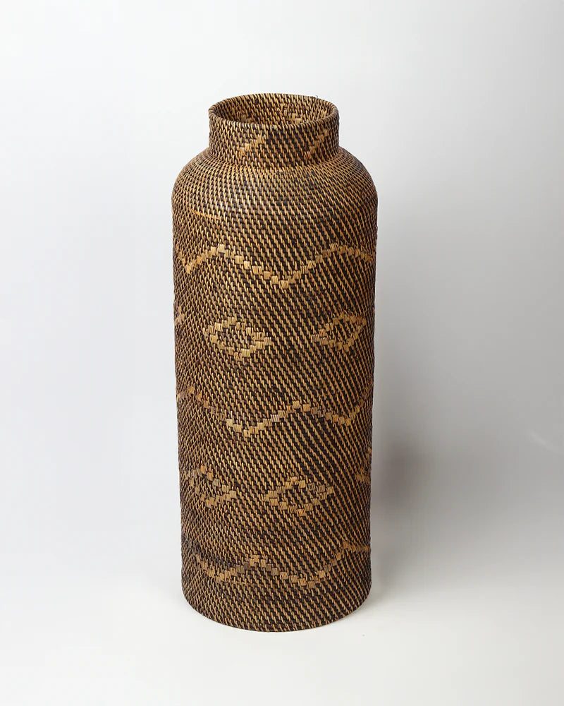 Woven Rattan Flower Vase for Bedroom and Balcony Decor