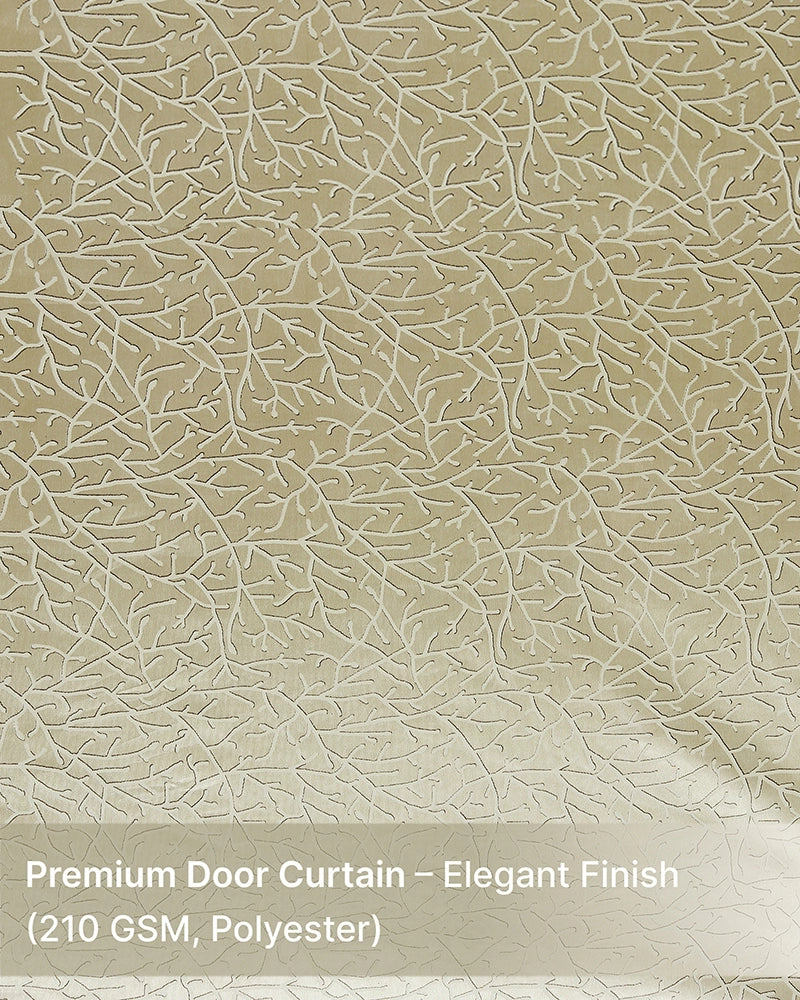 Designer Polyester Eyelet Door Curtain (Cream, 7 ft)