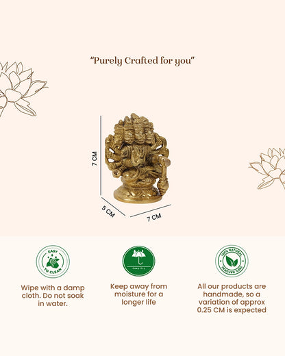 Pure Brass Panchmukhi Hanuman Ji Idol for Strength and Positive Energy